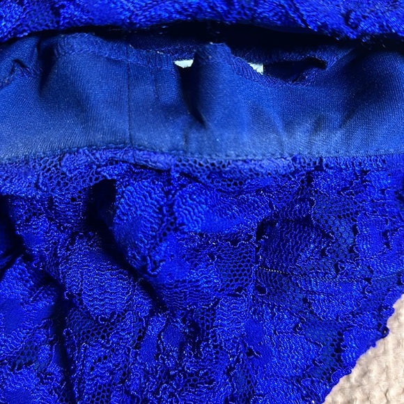 Vintage 80s Molly Malloy For all that Jazz Blue Lace Party/Formal/Prom Dress - Picture 5 of 5